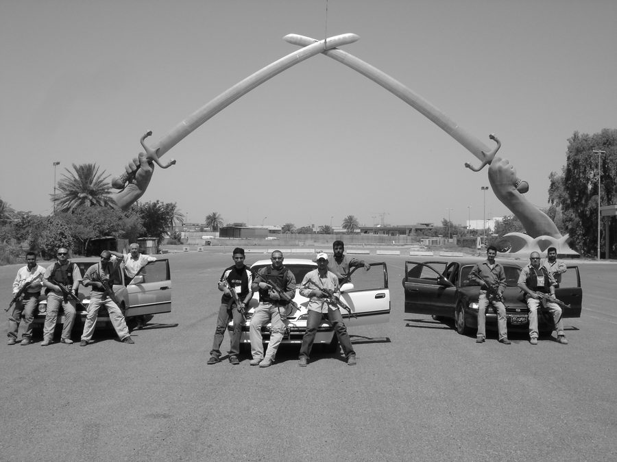 Security team at the Swords of Qadisiyah in Baghdad